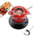 Hierro fundido antiadherente ename lfondue set milting pot